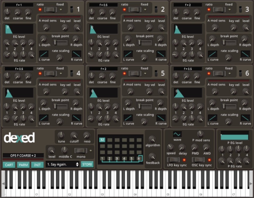 Dexed free DX7 emulation